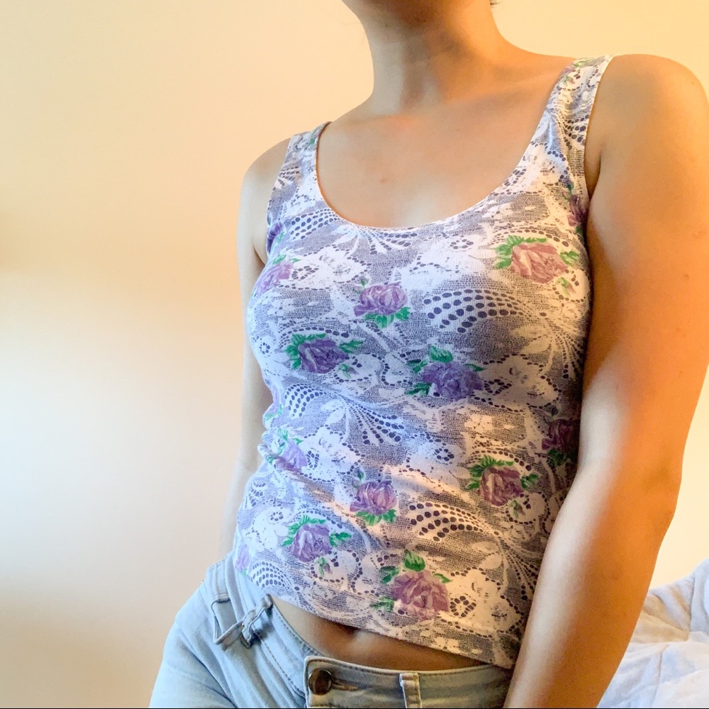 Patterned Tank, Low Back